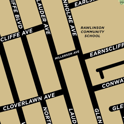Oakwood Neighbourhood Map Print