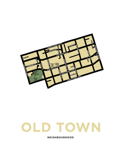 Old Town Neighbourhood Map Print
