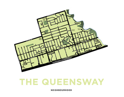 The Queensway Neighbourhood Map Print