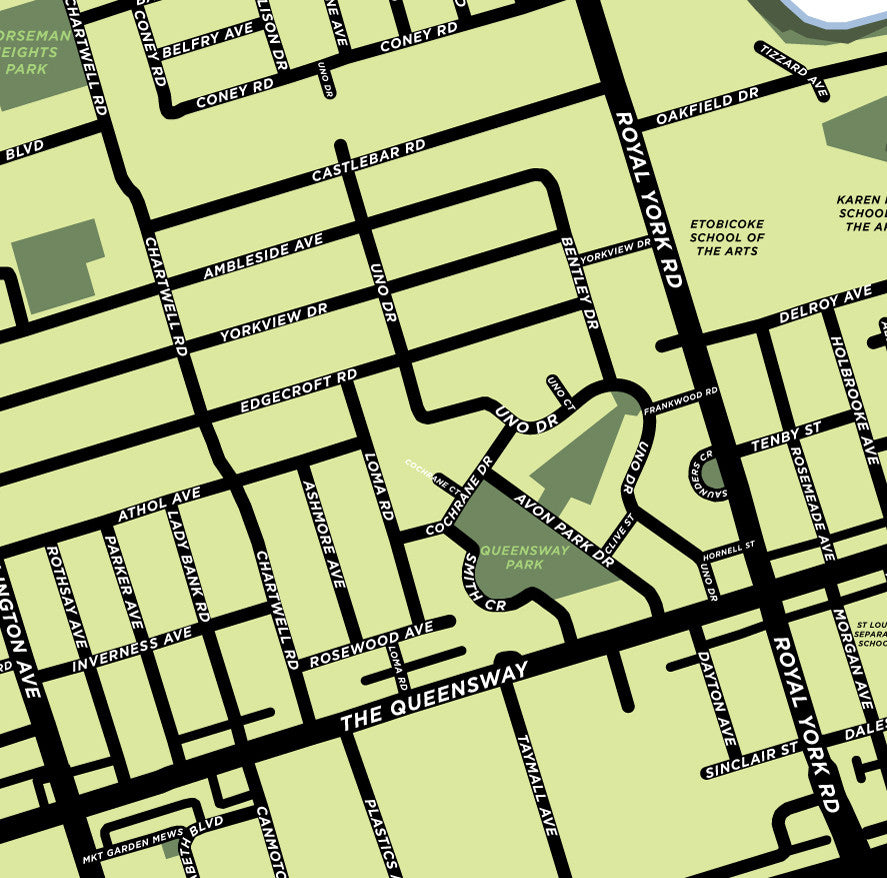 The Queensway Neighbourhood Map Print