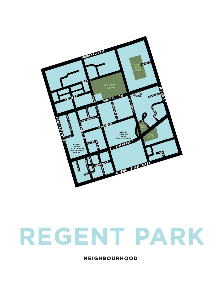 Regent Park Neighbourhood Map Print