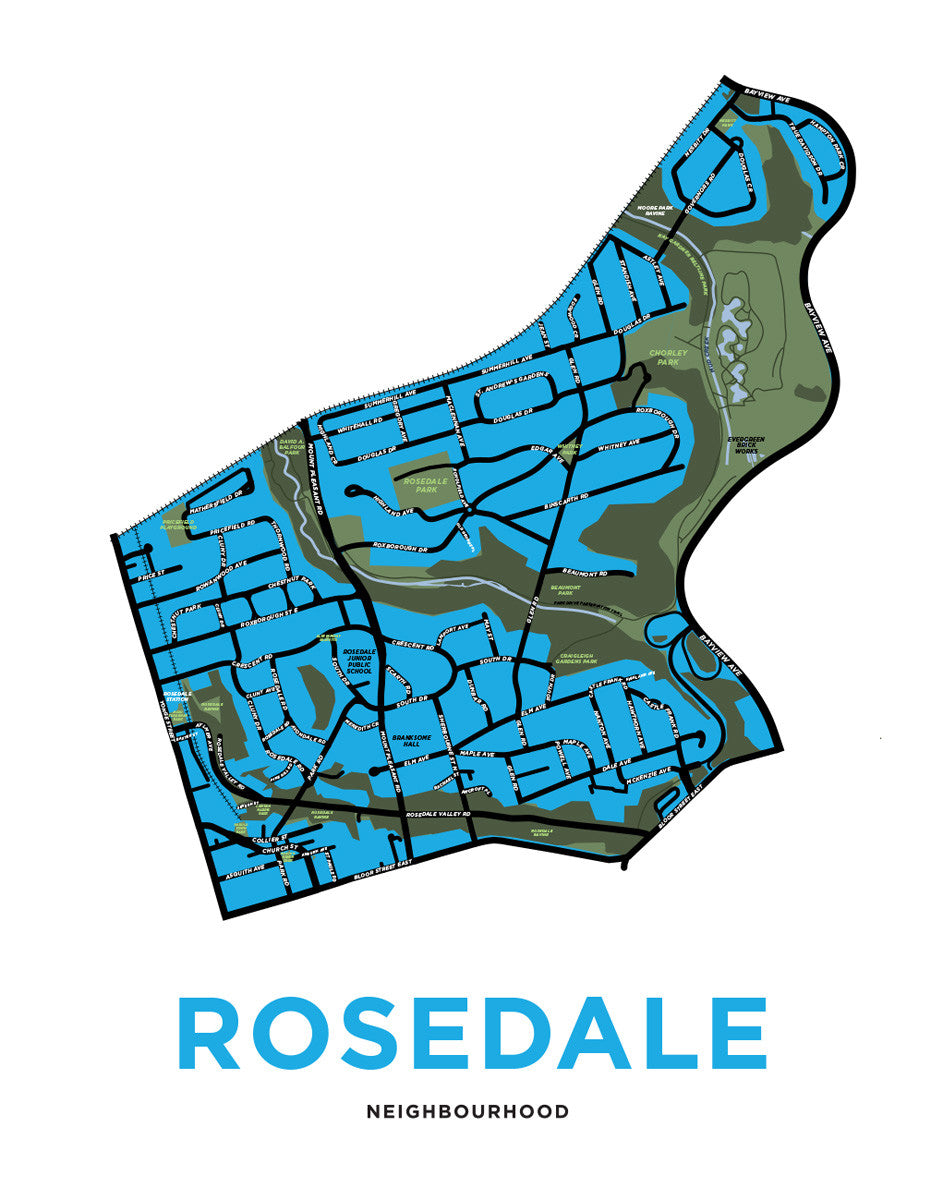 Rosedale Neighbourhood Map Print (Toronto) – Jelly Brothers