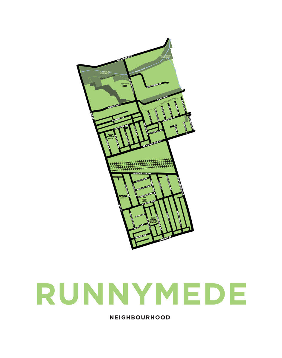 Runnymede Neighbourhood Map Print