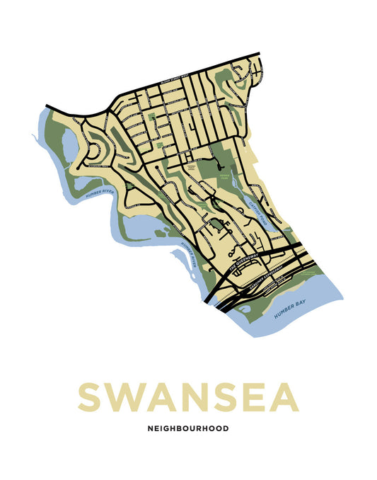 Swansea Neighbourhood Map Print