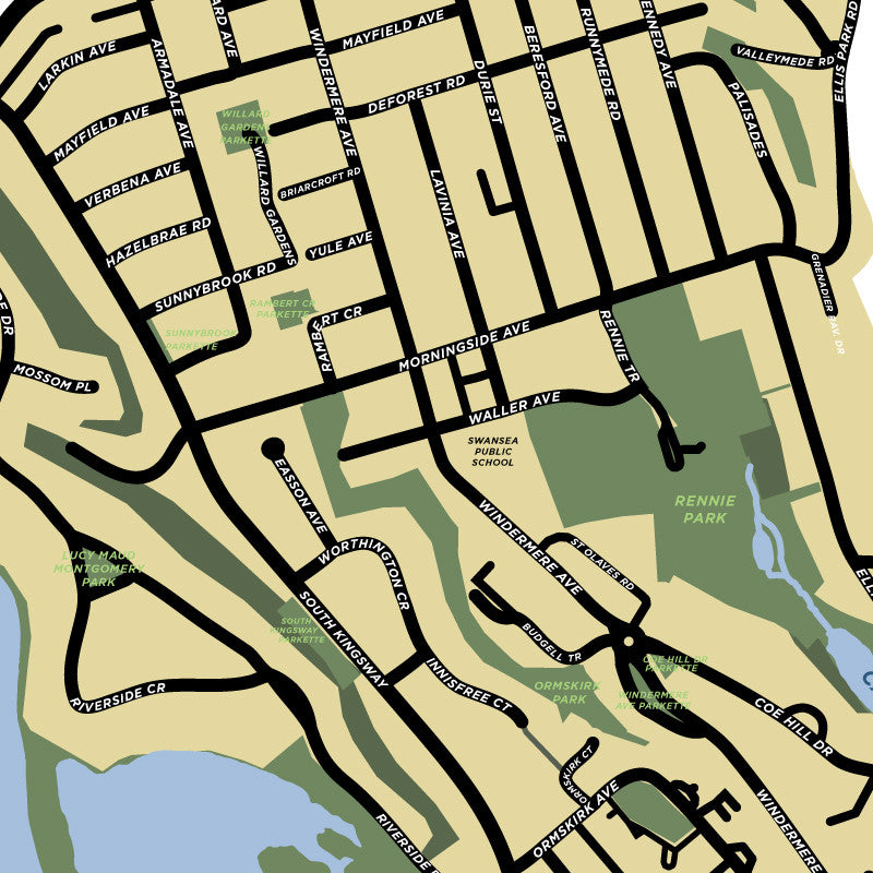 Swansea Neighbourhood Map Print