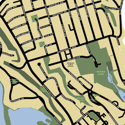 Swansea Neighbourhood Map Print