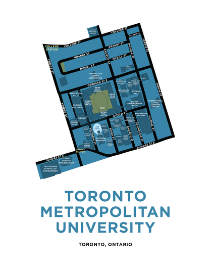 Toronto Metropolitan University Map Print
