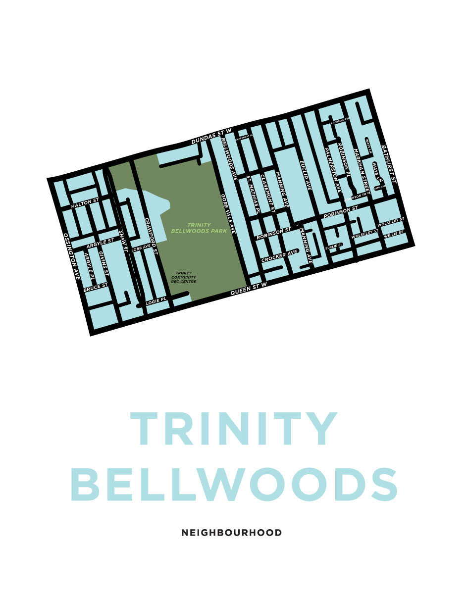 Trinity Bellwoods Neighbourhood Map Print