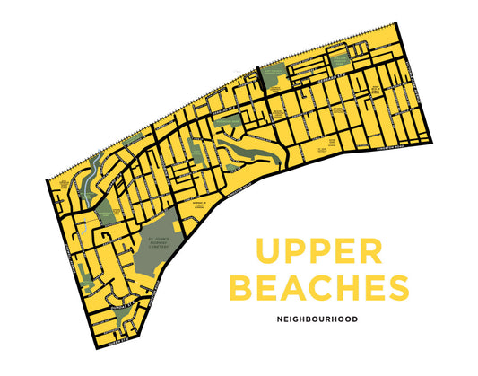 Upper Beaches Neighbourhood Map Print