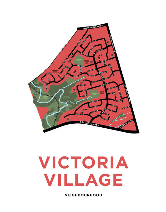 Victoria Village Neighbourhood Map Print