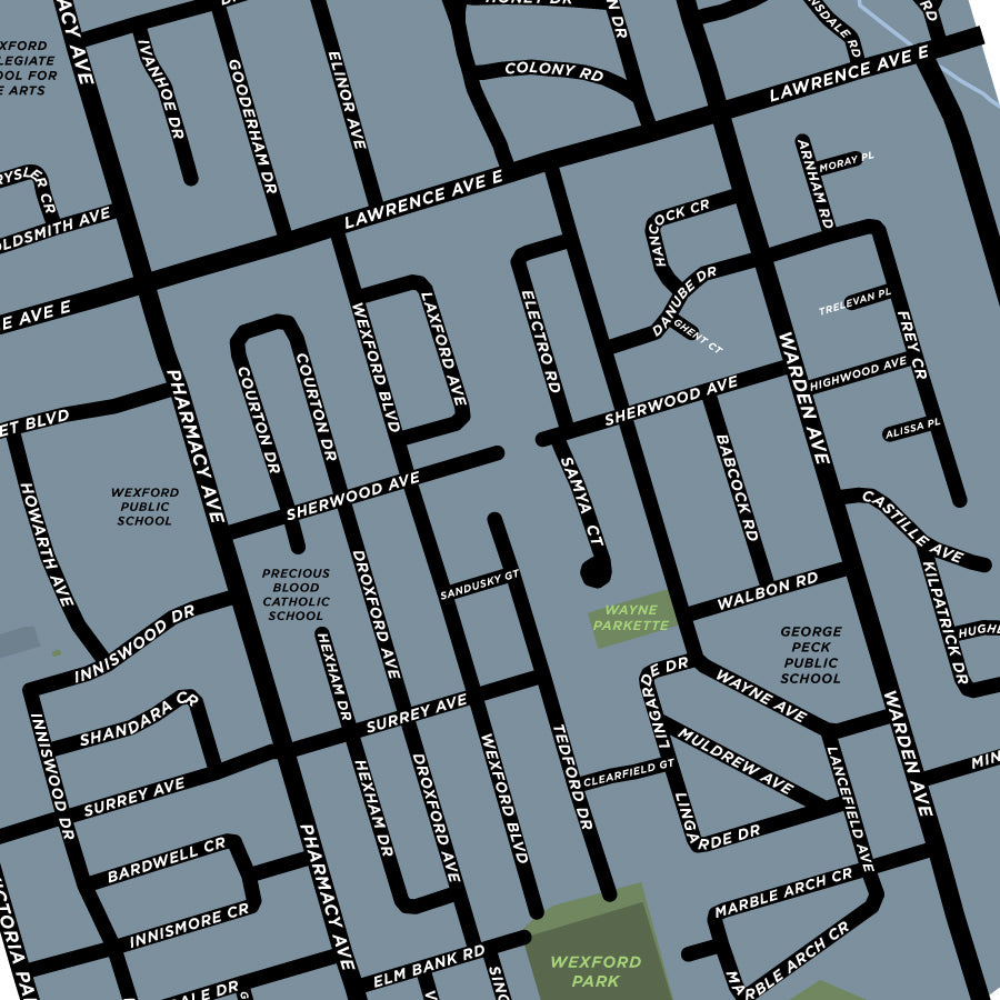 Wexford Neighbourhood Map Print