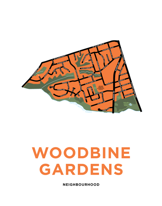 Woodbine Gardens Neighbourhood Map Print