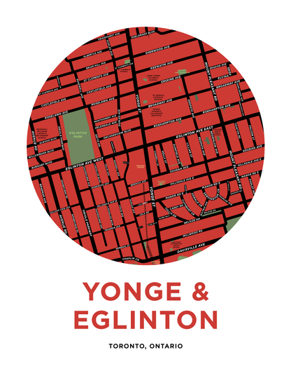 Yonge and Eglinton Map Print
