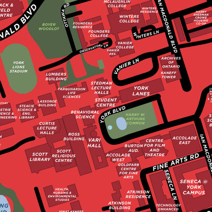 York University - Keele Campus Map Print