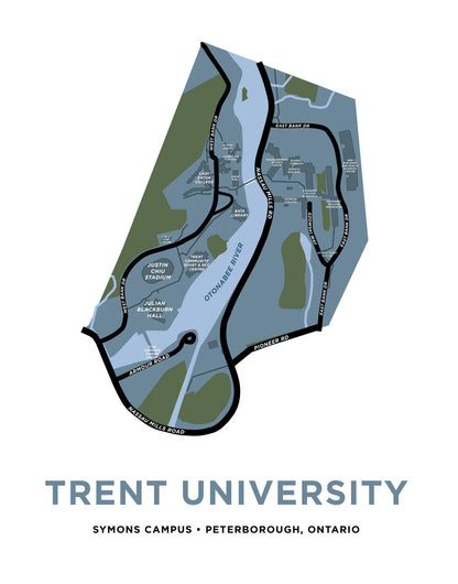 Trent University Map Print (Peterborough, Ontario)