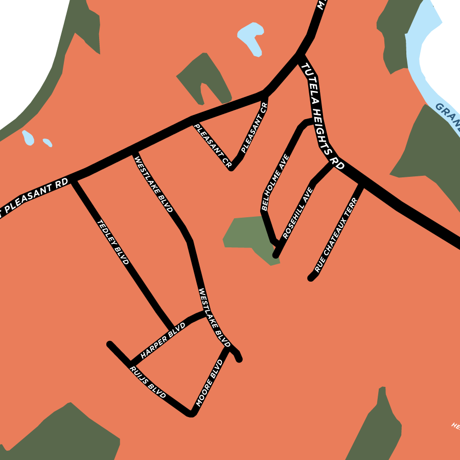 Tutela Heights Neighbourhood Map Print