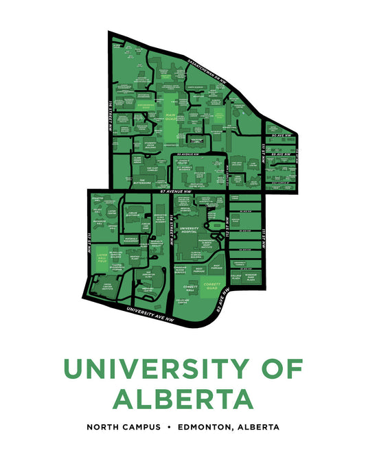 University of Alberta Campus Map Print