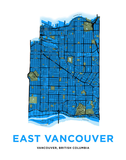 East Vancouver Map Print
