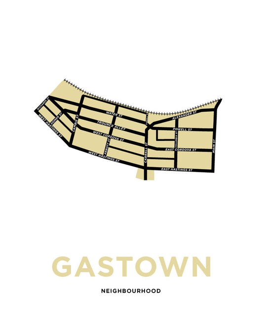 Gastown Neighbourhood Map Print