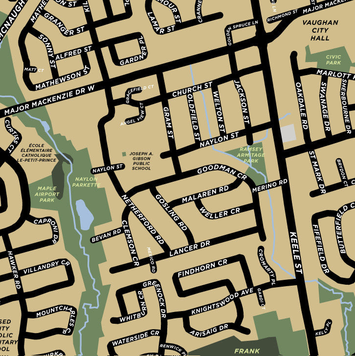 Maple Neighbourhood Map Print (Vaughan, Ontario)