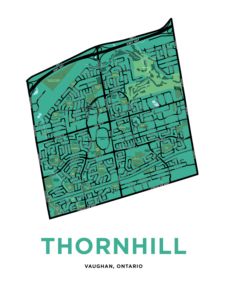Thornhill Map Print (Vaughan Side)
