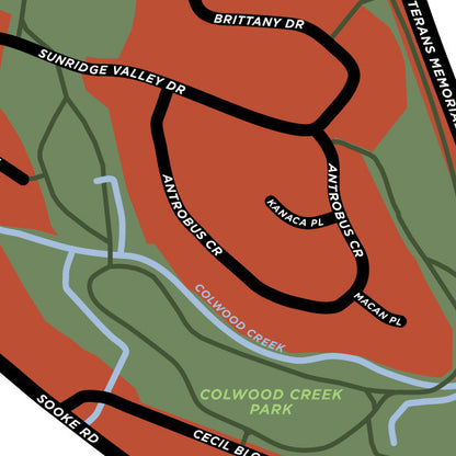 Sunridge Neighbourhood Map Print (Victoria, BC)