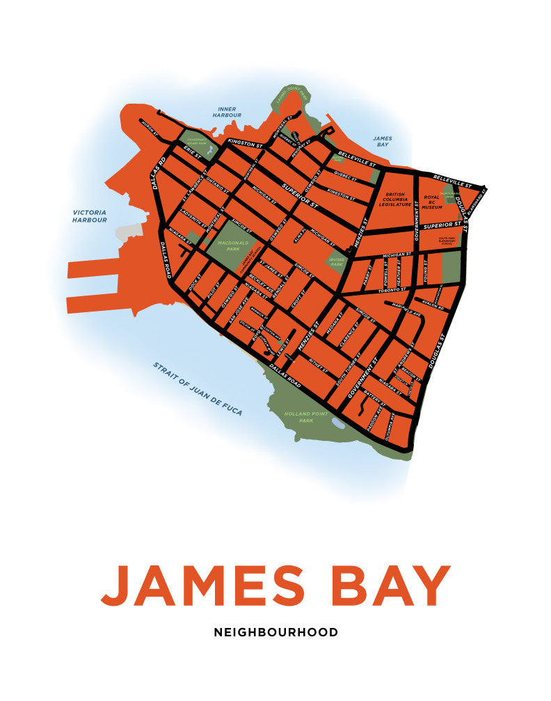 James Bay Neighbourhood Map Print
