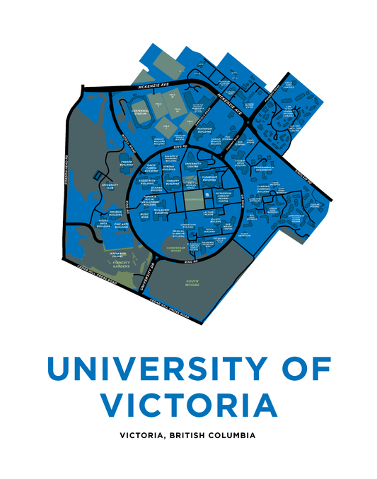 University of Victoria Campus Map Print