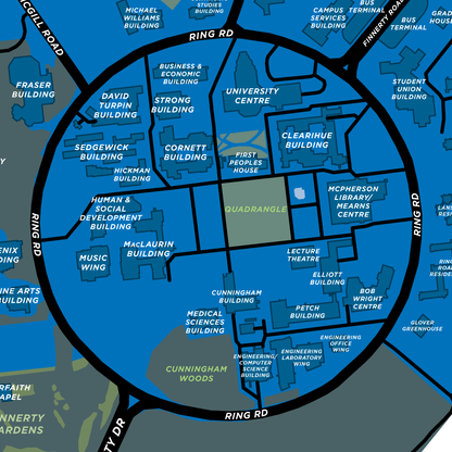 University of Victoria Campus Map Print