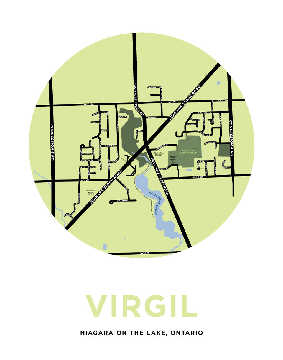 Virgil Map Print (Niagara-On-The-Lake)