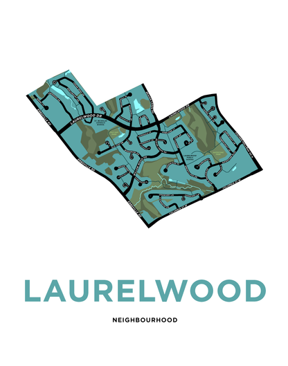Laurelwood Neighbourhood Map Print