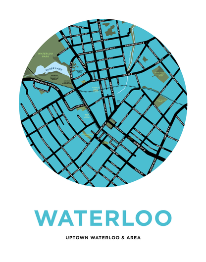 Uptown Waterloo Map Print