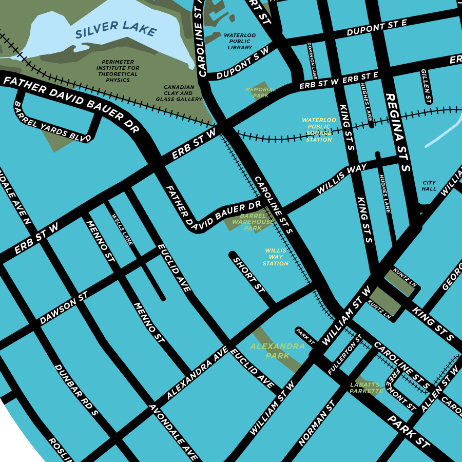 Uptown Waterloo Map Print