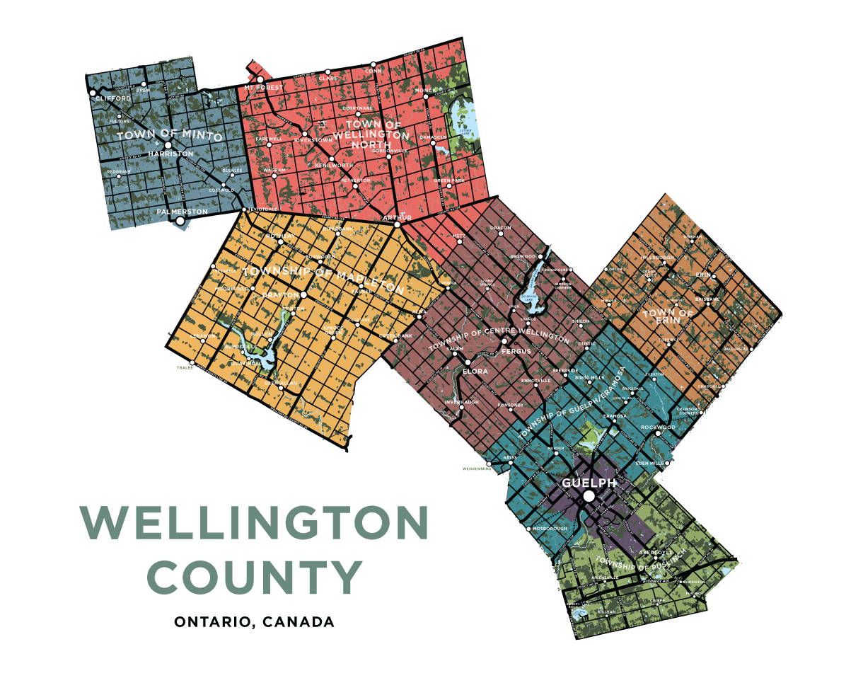 Wellington County Map Print