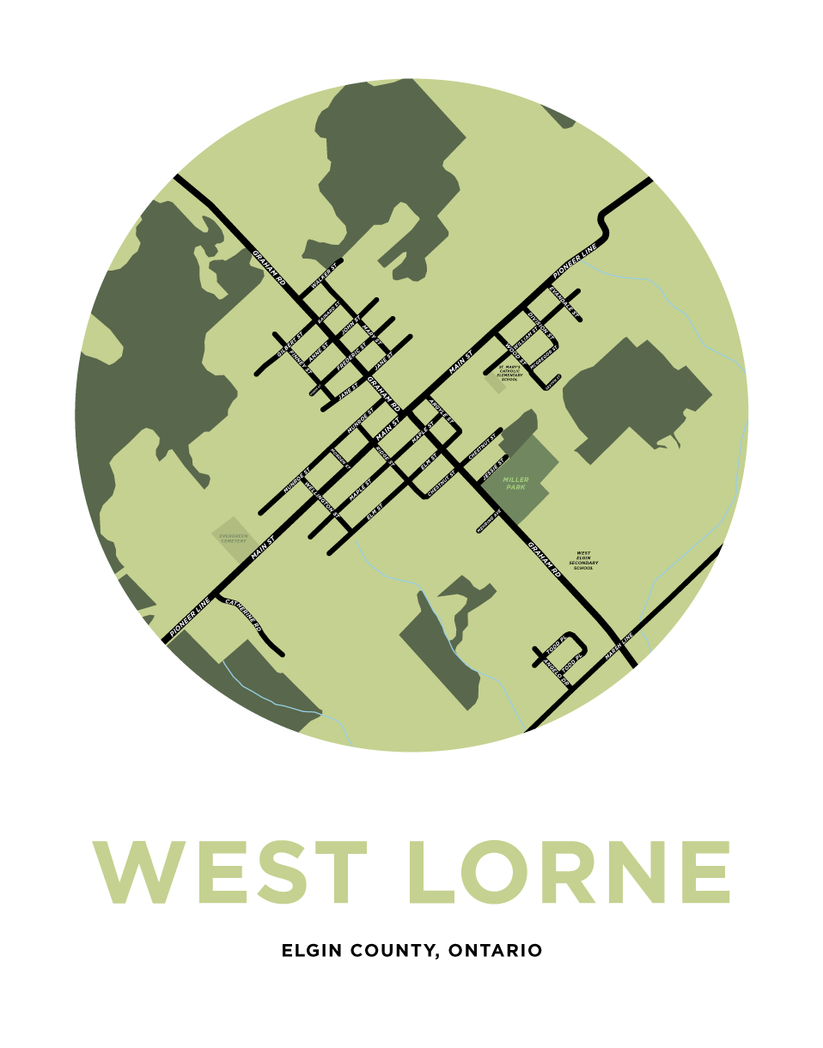 West Lorne Map Print Jelly Brothers