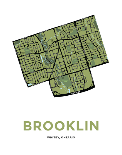 Brooklin Map Print (Whitby)