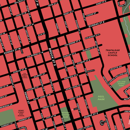 Downtown Whitby Neighbourhood Map Print
