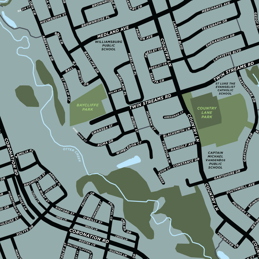 Williamsburg Neighbourhood Map Print