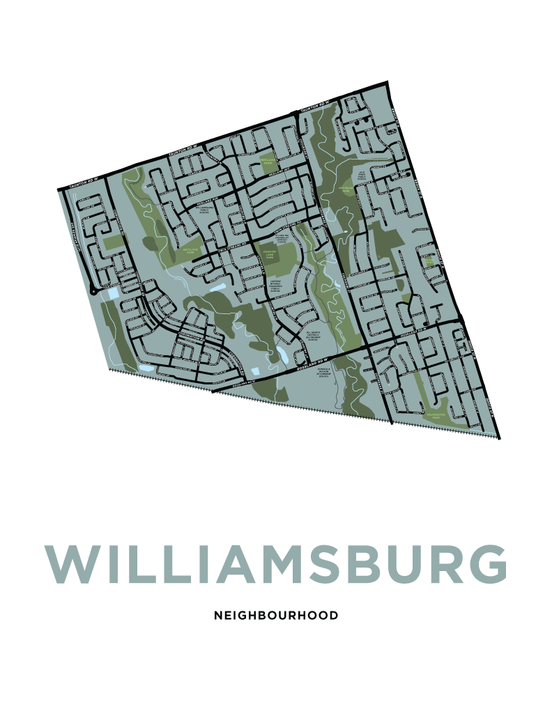 Williamsburg Neighbourhood Map Print