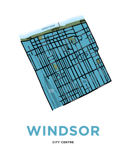 Windsor City Centre Neighbourhood Map Print
