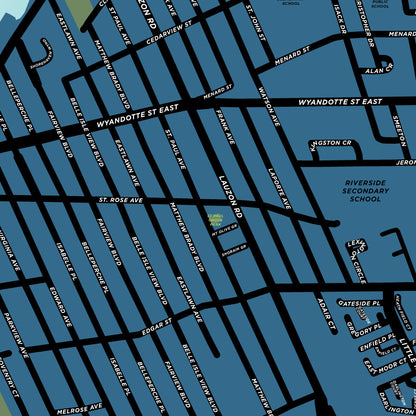 Riverside Neighbourhood Map Print