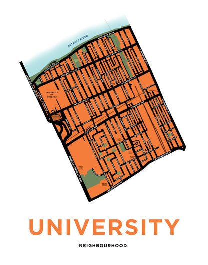 University Neighbourhood Map Print (Windsor)