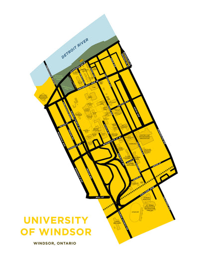 University of Windsor Campus Map Print