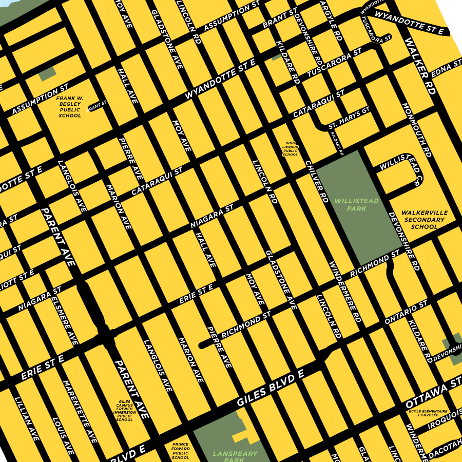 Walkerville Neighbourhood Map Print