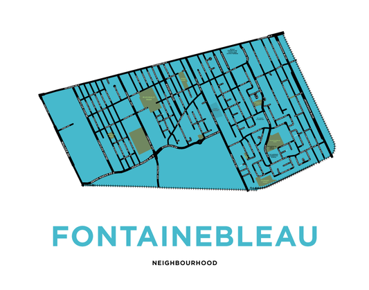 Fontainebleau Neighbourhood Map Print