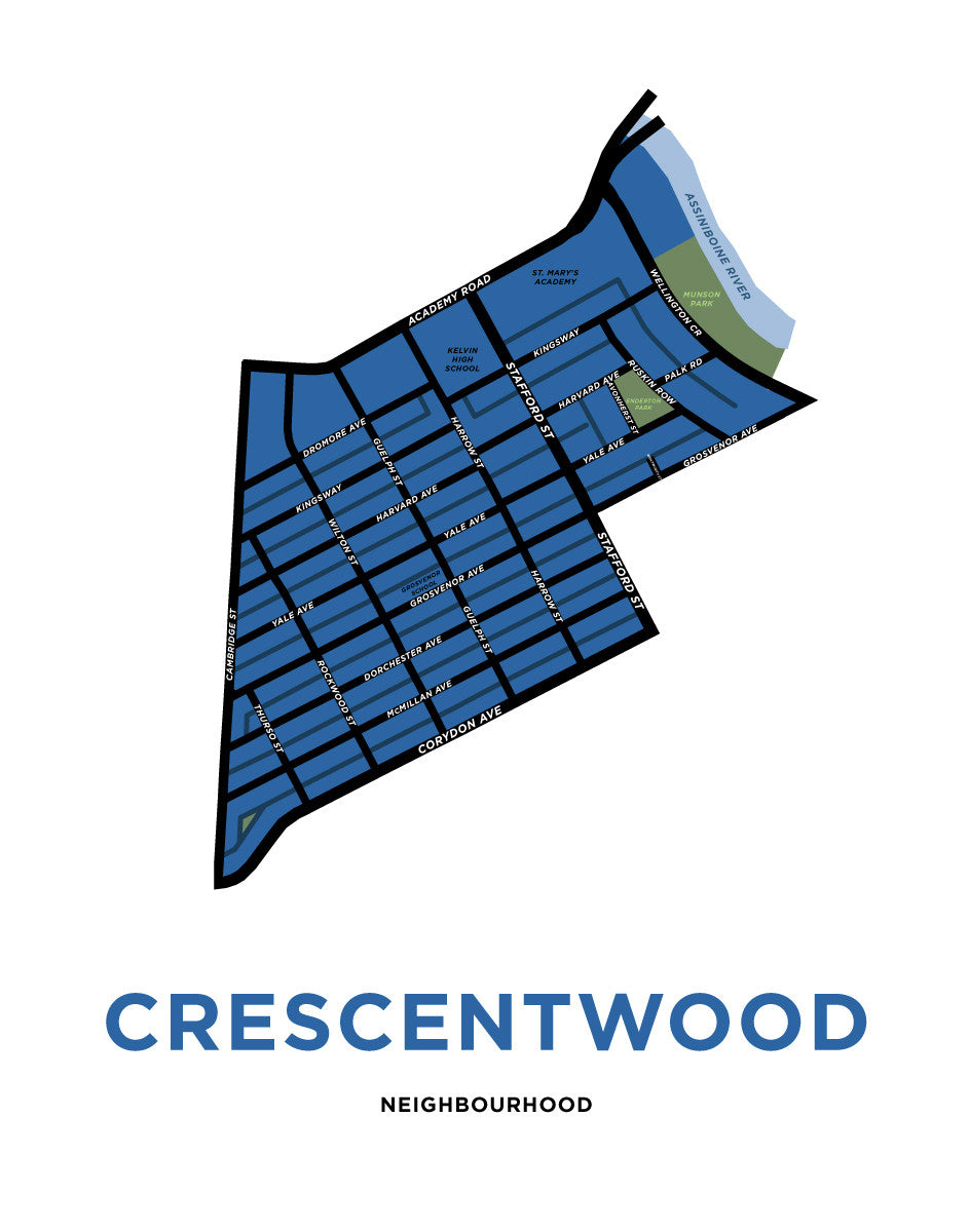Crescentwood Neighbourhood Map Print