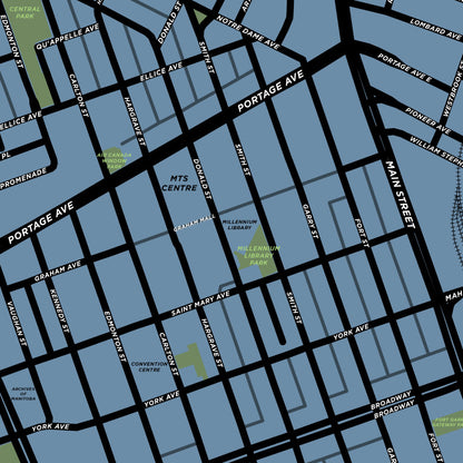 Downtown Winnpeg Neighbourhood Map Print