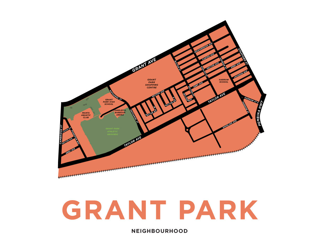 Grant Park Neighbourhood Map Print