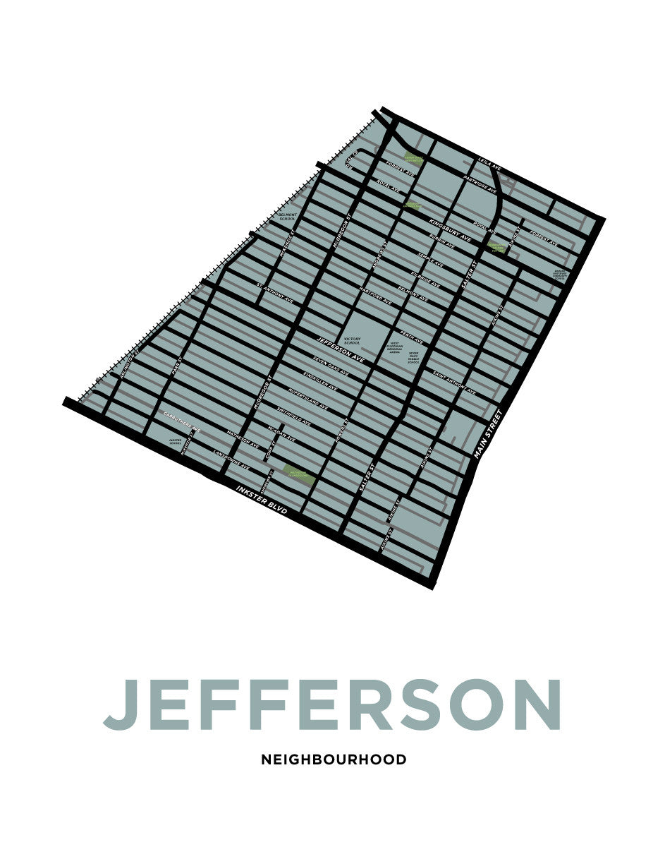 Jefferson Neighbourhood Map Print (Winnipeg)