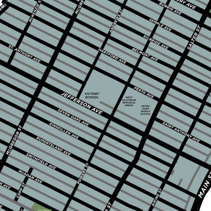 Jefferson Neighbourhood Map Print (Winnipeg)